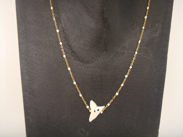 Collier fin acier & dent de requin, réglable chaînette – Image 5