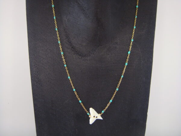 Collier fin acier & dent de requin, réglable chaînette – Image 7