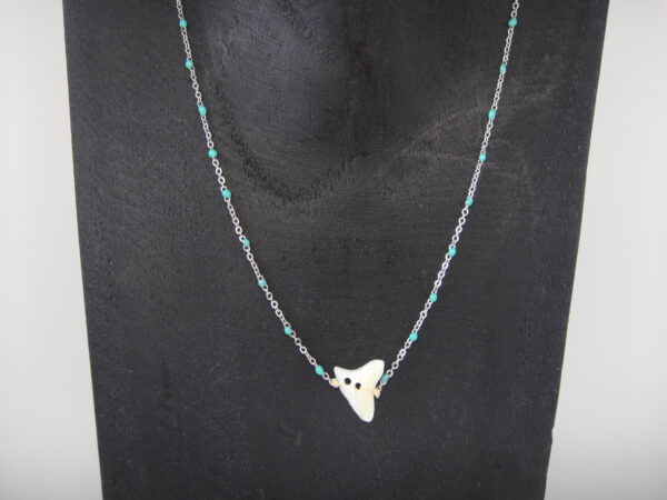 Collier fin acier & dent de requin, réglable chaînette – Image 9