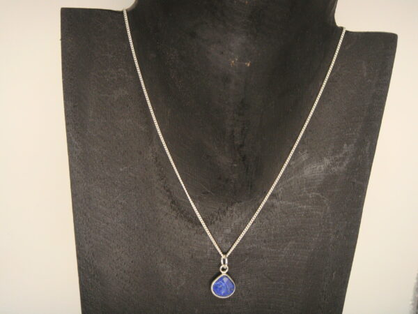 Collier argent & pierre naturelle en facettes, réglable chaînette – Image 3
