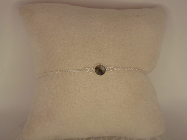 Bracelet argent & pierre naturelle, réglable chaînette – Image 6