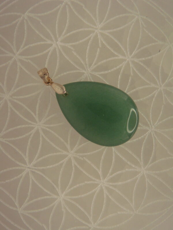 Pendentif argent & pierre naturelle en forme de goutte – Image 2