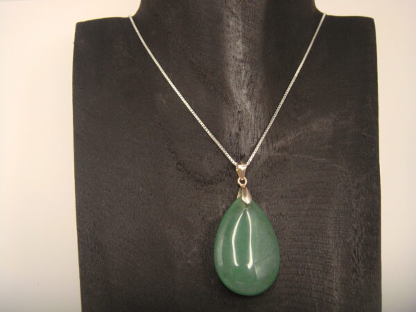 Pendentif argent & pierre naturelle en forme de goutte – Image 7