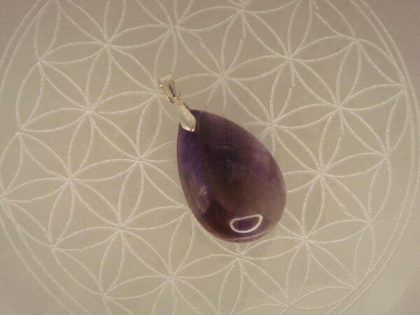 Pendentif argent & pierre naturelle en forme de goutte – Image 3