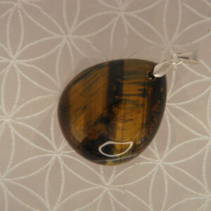 Pendentif argent & pierre naturelle en forme de goutte