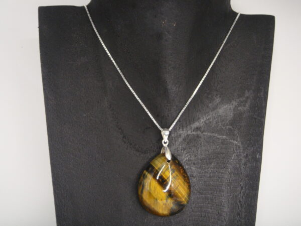 Pendentif argent & pierre naturelle en forme de goutte – Image 6